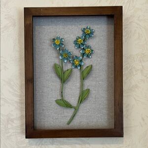 Blue and Green Floral Framed Art Wall Decor